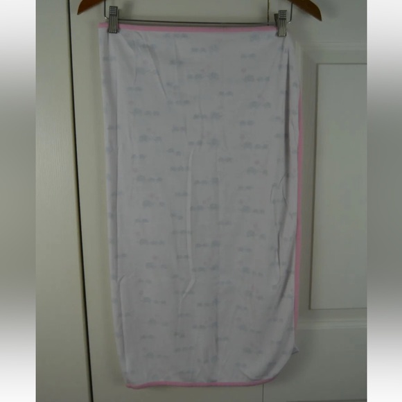 The Children's Place Elephants Holding Balloons Baby Blanket Pink Gray Thin - Picture 5 of 6